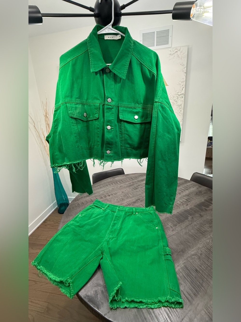 MNML Bright Green Denim Two-Piece Set